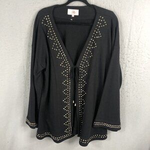 Roja Cardigan Womens Extra Large Black Studded Sweater Western Boho Rodeo Ranch